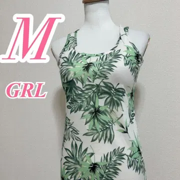 GRL 그레일 보태니컬 무늬 슬리브리스 미니 원피스 M 폴리 100%