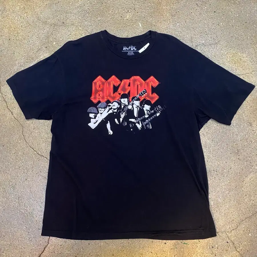 미국 빈티지 ac/dc 그래픽 로고 반팔티