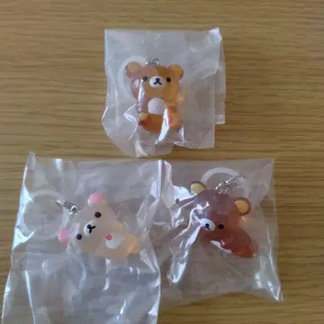 리락쿠마 클리어 마스코트 참 메지루시 액세서리 3개 세트