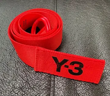 Y-3 로고 벨트 레드