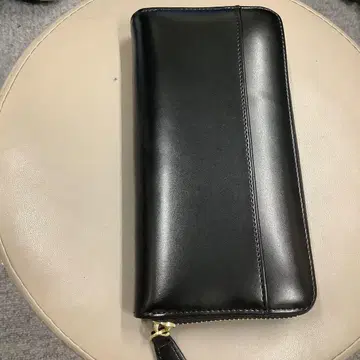 남성용 라운드 지퍼 장지갑 블랙