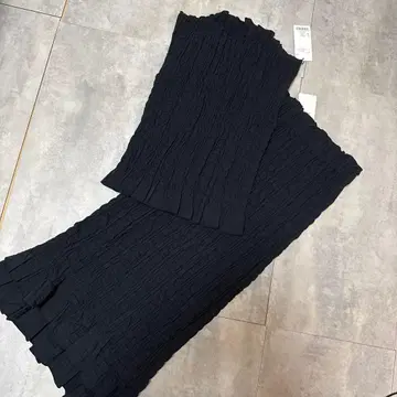 마우지 새상품 셔링 셋업 블랙
