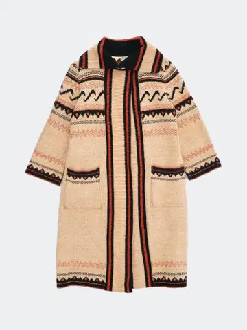 60s-70s knit gown coat L 6517