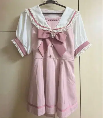 LIZ LISA 세일러 칼라 셋업 반팔 핑크