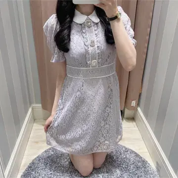 evelyn 에블린 레이스 비쥬 op 미니 원피스