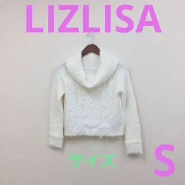 LIZLISA 리즈리사 여성용 긴팔 리본 포함 니트 화이트 사이즈 0(S)