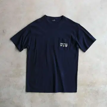 90s NAUTICA 노티카 포켓 부착 티셔츠 네이비 L USA 제