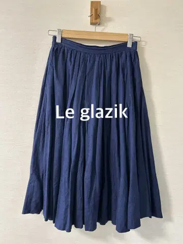Le glazik 루그라지크 린넨100% 개더 스커트 네이비