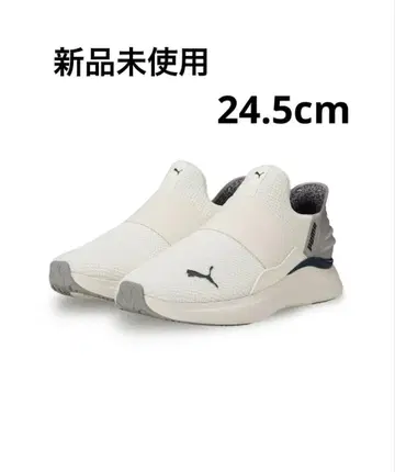 PUMA 여성용 슬립온 스니커즈 화이트 레오파드