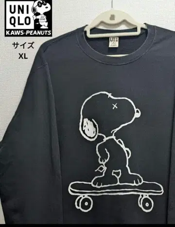 UNIQLO KAWS PEANUTS 맨투맨 블랙 XL