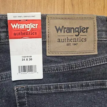 Wrangler Authentics 블랙 데님 W31 L30 택 포함 새상품