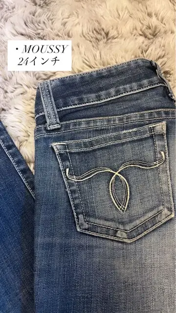MOUSSY 마우지 데님 팬츠 청바지 24인치 S 블루