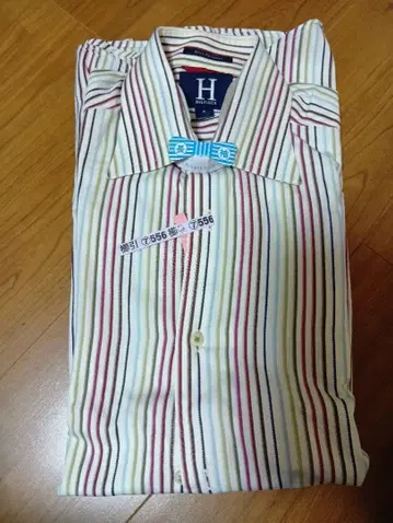 H HILFIGER 스트라이프 긴팔 셔츠 L 사이즈