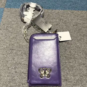 ANNA SUI 스마트폰 숄더백 퍼플 나비 모티브