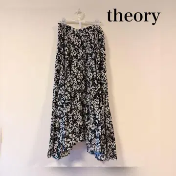꽃무늬 롱 스커트 블랙 화이트 띠어리 theory