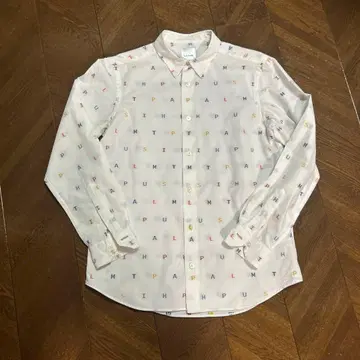 Paul Smith 긴팔 셔츠 화이트 로고 자수