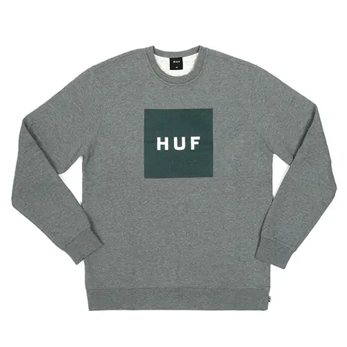 [새상품] 허프 스웨트/니트 M사이즈 BOX LOGO CREWNECK FLEECE-GRY