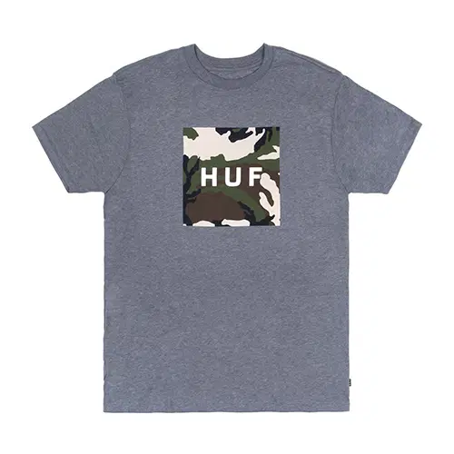 [새상품] 허프 티셔츠 S사이즈 BOX LOGO FILL WOODLAND CAMO TEE-GRY