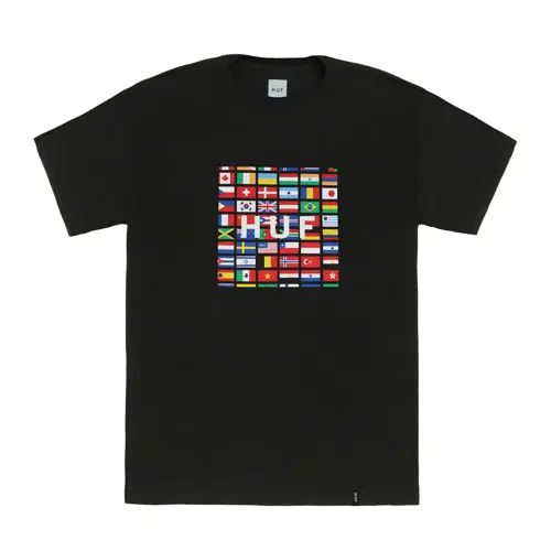 [새상품] 허프 티셔츠 S사이즈 FLAG BOX LOGO TEE-BLK