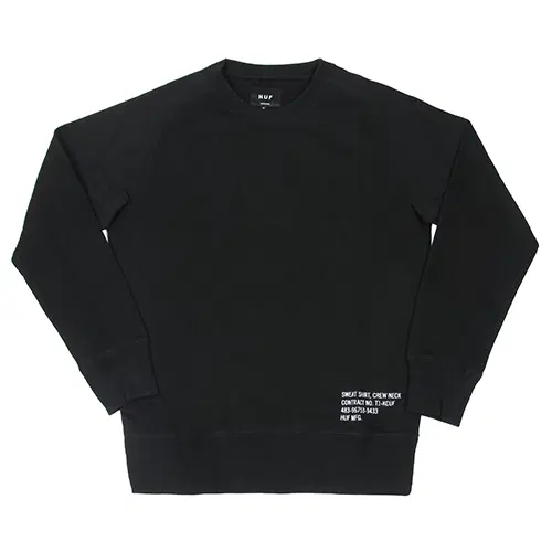 [새상품] 허프 스웨트/니트 S사이즈 MIL-SPEC CADET CREW-BLK