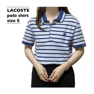 LACOSTE 라코스테 반팔 피케 셔츠 보더 원포인트 자수 로고