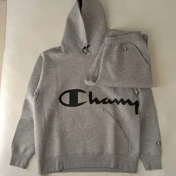 CHAMPION 챔피온 후드 맨투맨 상하의 셋업 그레이 L