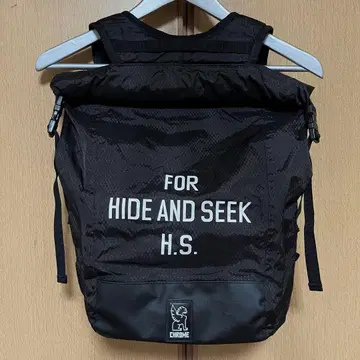 HIDEANDSEEK x CHROME 콜라보 백팩 데이팩 블랙