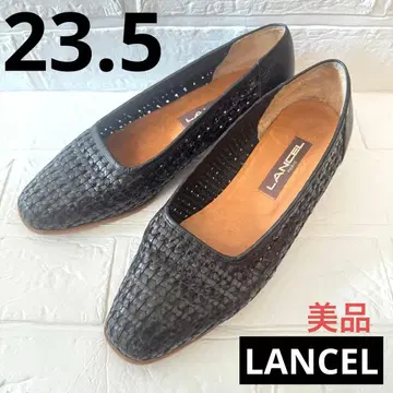 새상품급 Lancel 란셀 가죽 뜨개질 플랫 23.5