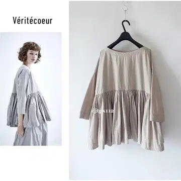 카탈로그 게재*새상품급*Veritecoeur*코튼 절개 개더 풀오버