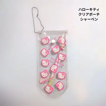 헬로키티 클리어 파우치 샤프 세트 레트로 펜 케이스