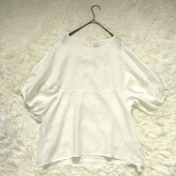린넨 100% 어반 리서치 도어스 벌룬 슬리브 블라우스 화이트 M