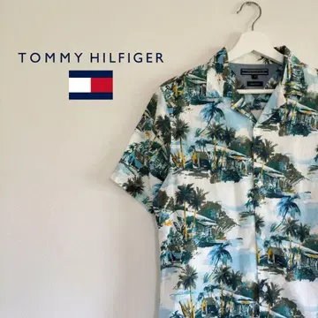 [ TOMMY HILFIGER ] 알로하 셔츠 코튼 린넨 M 사이즈