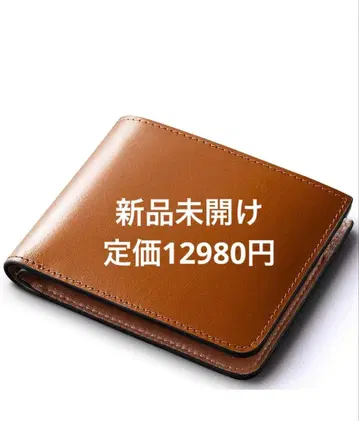 OTOKOR 이단 접이식 지갑 얇은 타입 가죽 브라운 미사용 새상품 상자, 필름 있음
