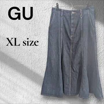 미사용 택 포함 GU 데님 머메이드 스커트 XL 인디고 아름다운 실루엣