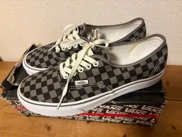 VANS Authentic 체크 무늬 깃발 그레이 9.5