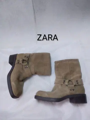 ZARA 스웨이드 숏부츠 바이커 밀리터리