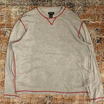 90s USA제 EXPRESS 롱티 스티치 그레이 XL 배기