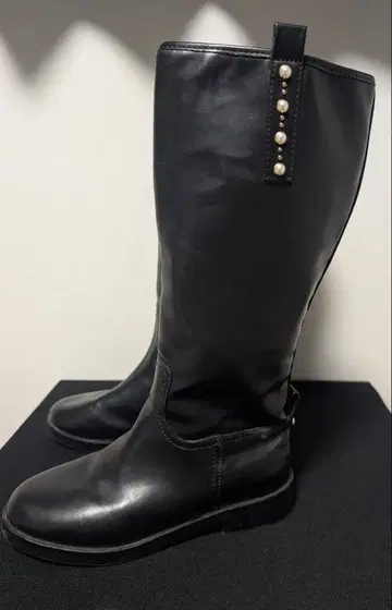 ZARA 롱 부츠 펄 블랙 36