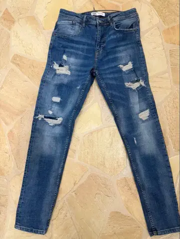ZARA 데미지 가공 스키니 데님 팬츠