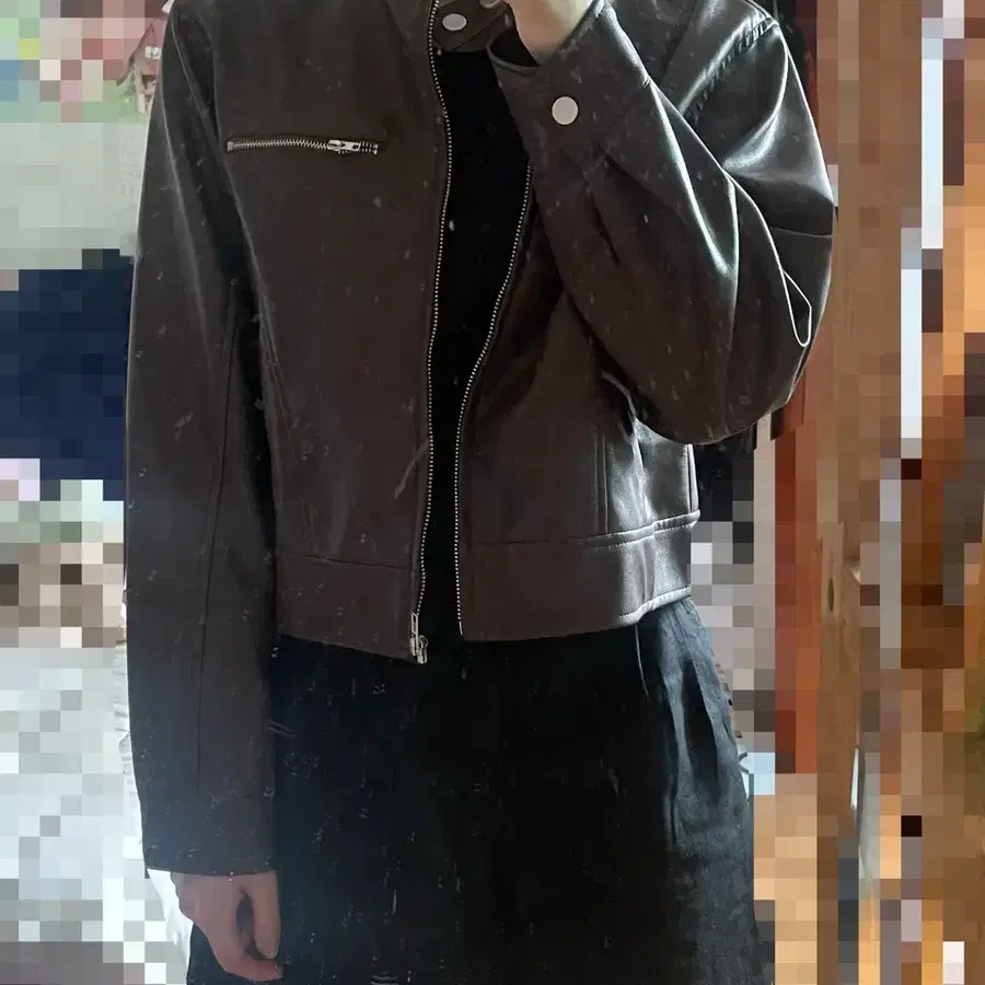 (보세)브라운 레더 자켓
