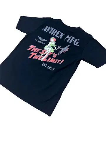 AVIREX 핀업걸 티셔츠 아메카지 U.S. AIR FORCE
