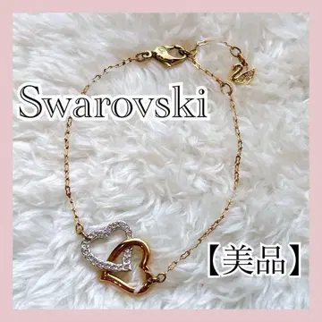 [새상품급] 스와로브스키 Swarovski 더블 하트 팔찌 백조 각인