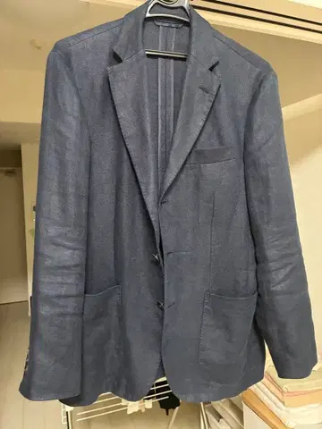 가마쿠라 셔츠 테일러드 자켓 네이비 린넨 소재