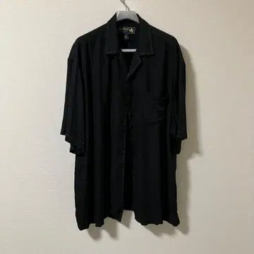 Nat Nast 실크 반팔 셔츠 블랙 XL
