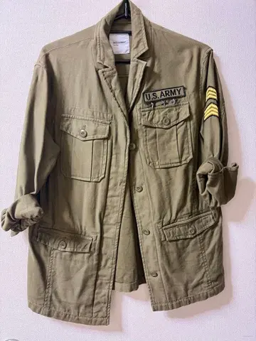 BACK NUMBER 밀리터리 자켓 카키 U.S.ARMY