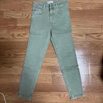 ZARA 스키니 데님 라이트 그린 EUR36