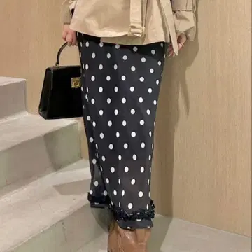 lilybrown 프린트 쉬폰 바이어스 미디 스커트 네이비 s 0