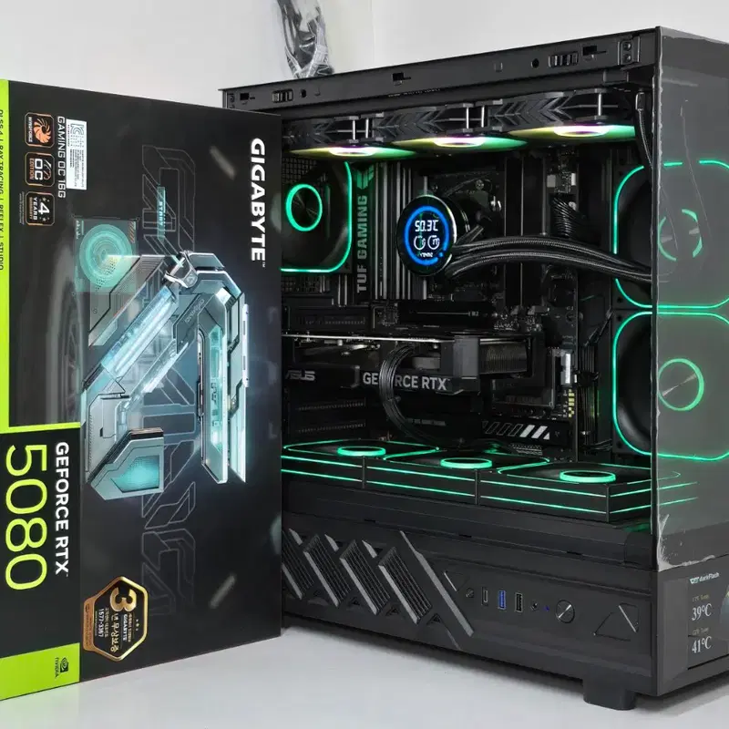 (9850X3D 새제품 수랭)RTX5080, 32GB,수랭쿨러,B850,1250W GOLD,방송게이밍컴퓨터본체