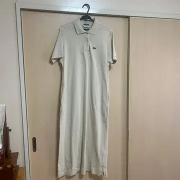 LACOSTE 폴로 원피스 롱 기장 베이지