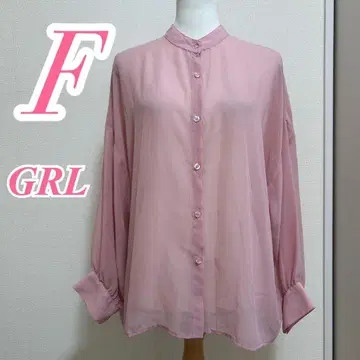 GRL 그레일 시어 셔츠 핑크 F 폴리에스터 100% 캐주얼